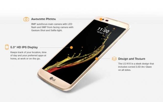 LG K10 smartphone