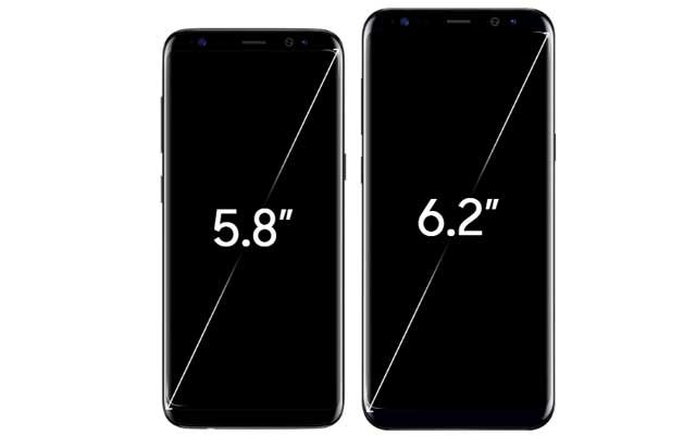 Screen comparison between the Galaxy S8 Plus and Galaxy Note 8