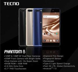 Specifications and Features of the Tecno Phantom 8 mobile phone