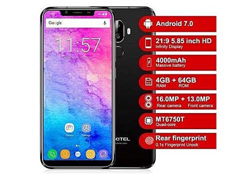Oukitel-U18-4G-5-85-4GB-RAM-64GB-ROM-Android-7-4000mAh-Battery---BLACK